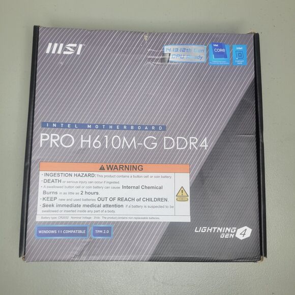 MSI PRO H610M-G DDR4 Motherboard, Micro-ATX - Supports Intel 12th Gen Core Proce - Picture 2 of 6